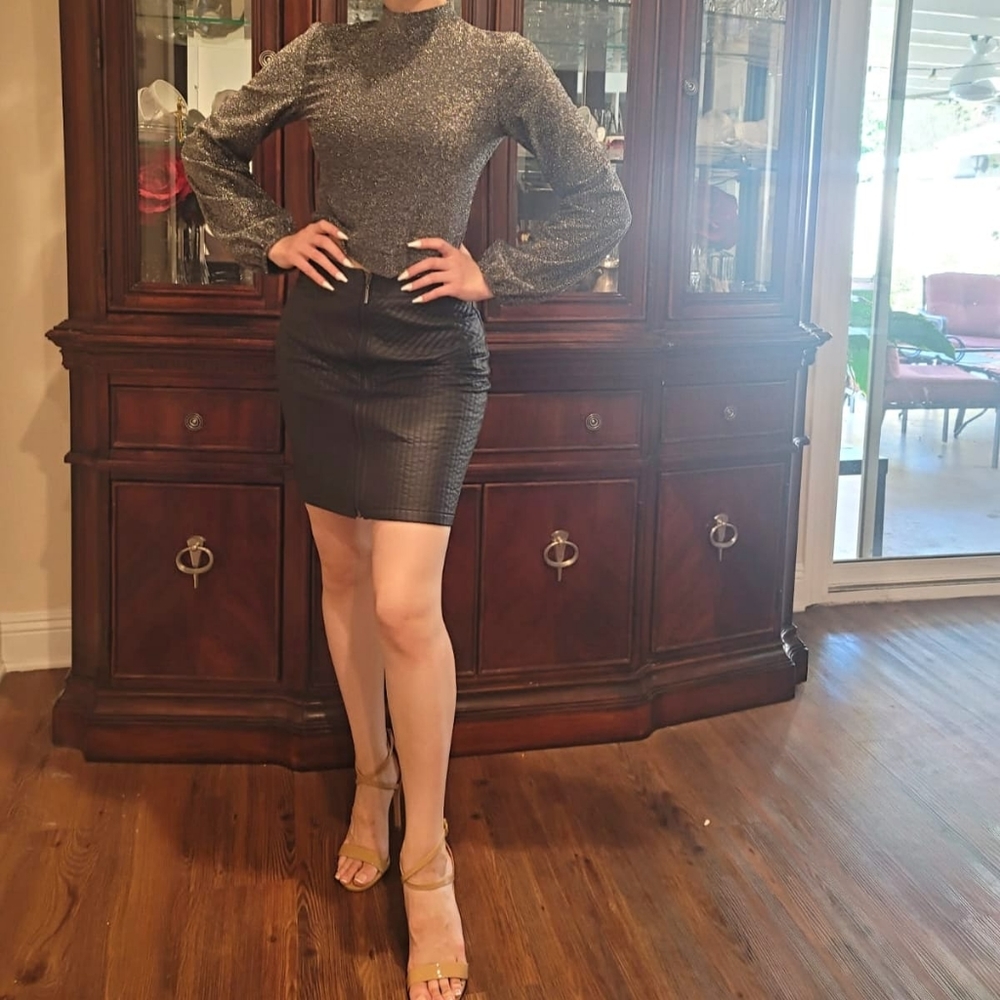 Silver sparkling blouse for women